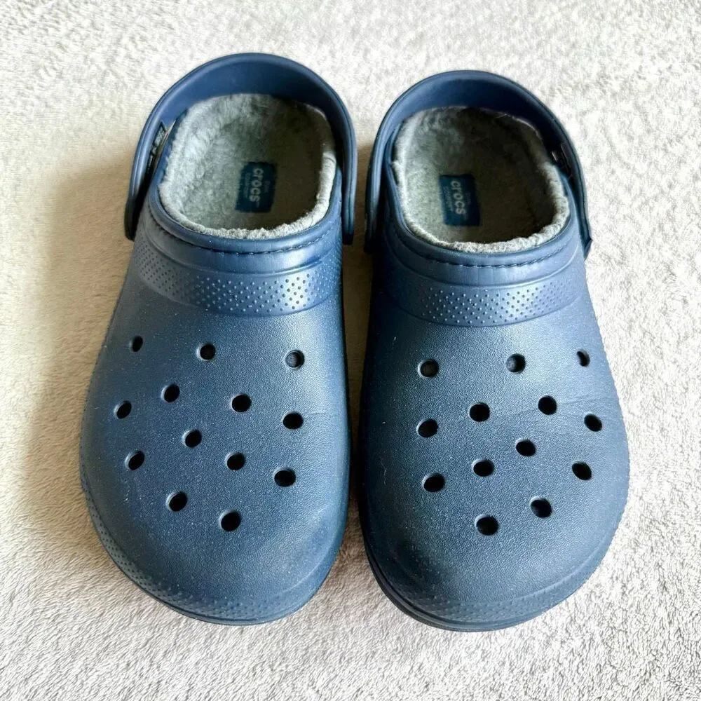 Crocs Big Kids Navy Classic Lined Clogs